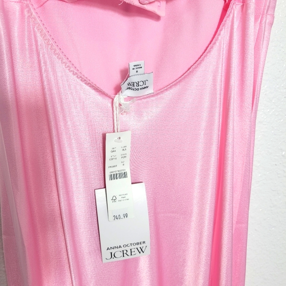 Anna October© X J.Crew short-sleeve slip dress in luster crepe - Picture 10 of 12